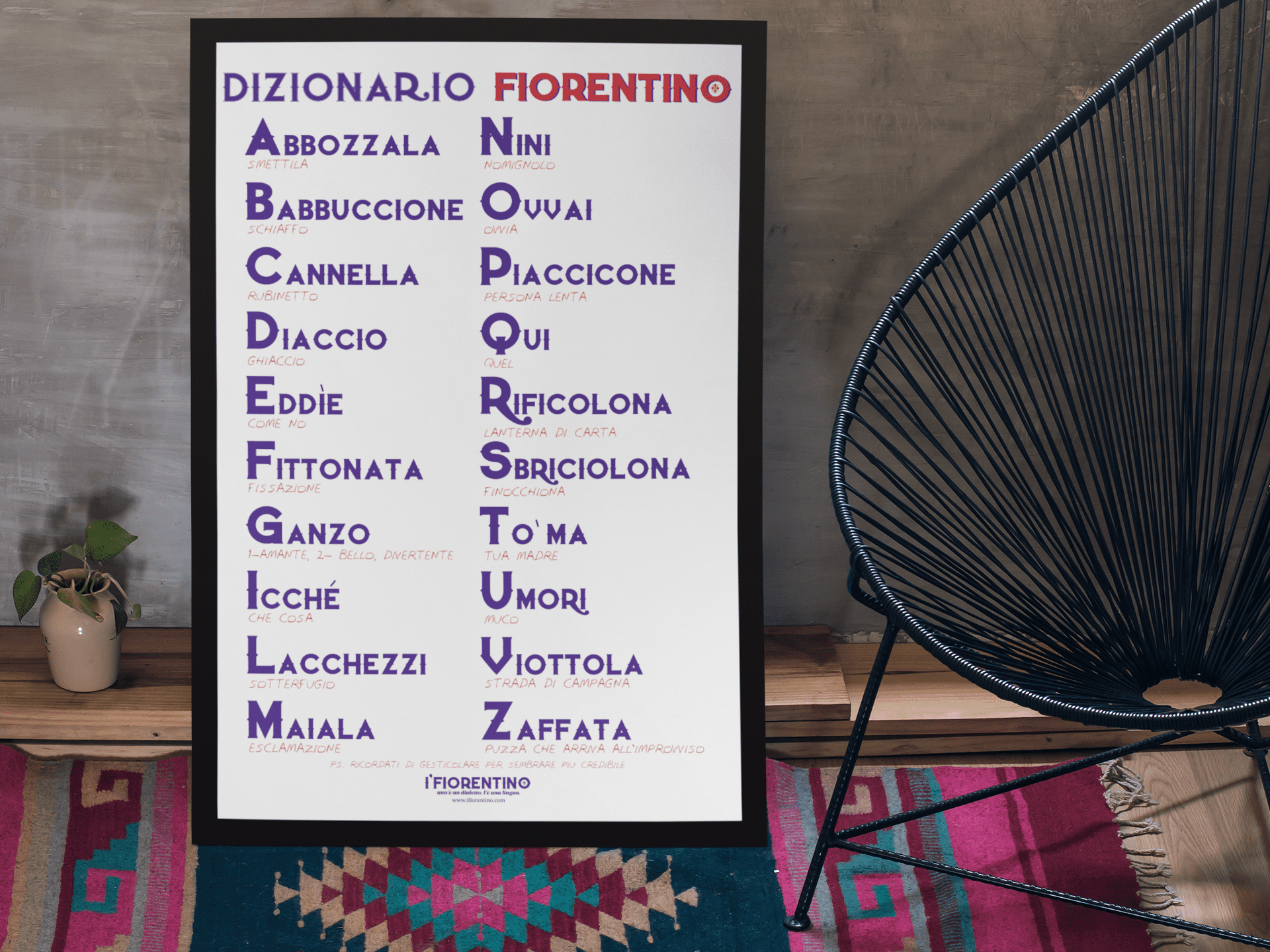 DIZIONARIO FIORENTINO - poster fiorentini - poster firenze - regalo fiorentino - fiorentino  - foppeddittelo