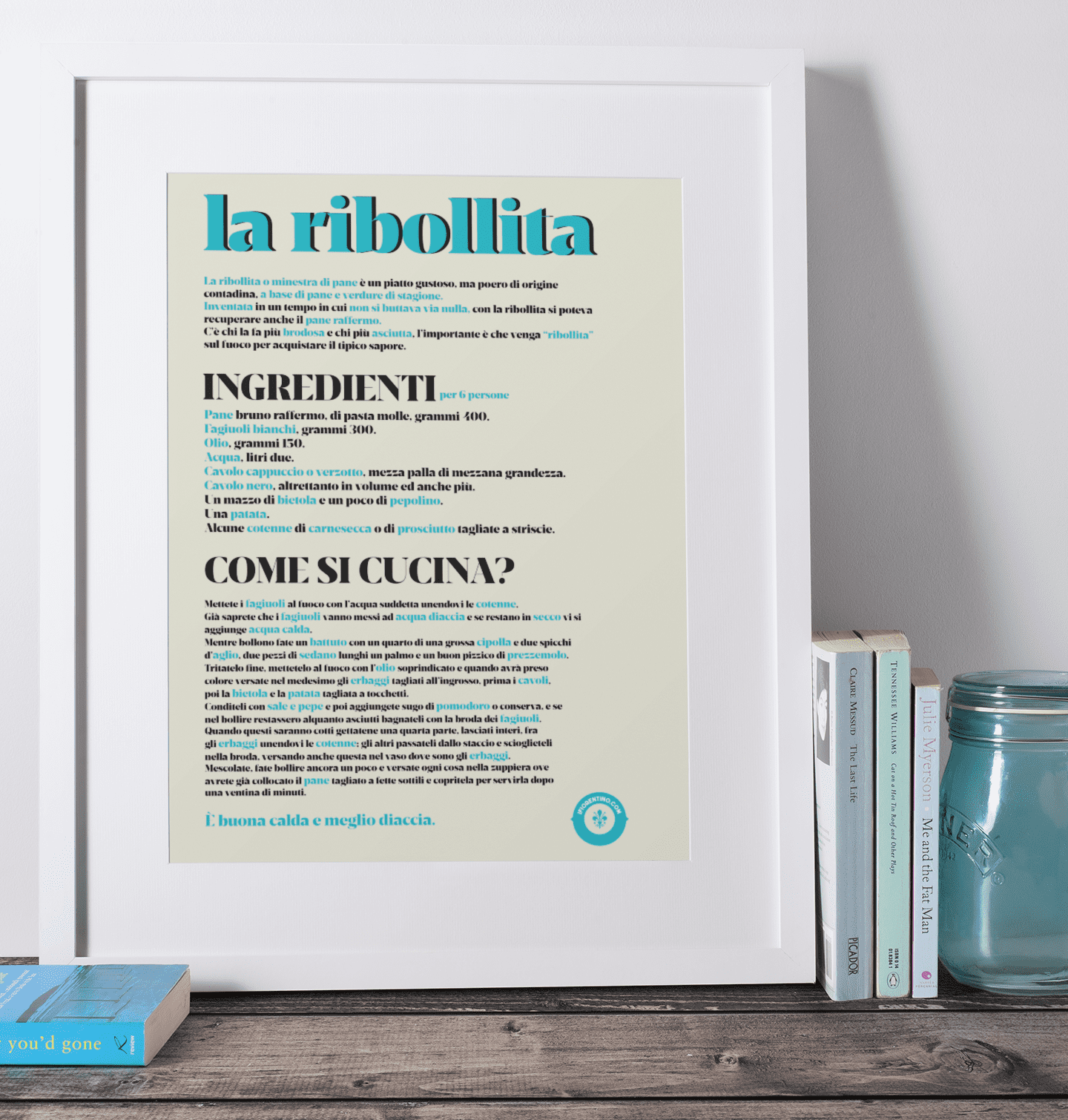 LA RIBOLLITA - poster fiorentini - poster firenze - regalo fiorentino - fiorentino  - foppeddittelo