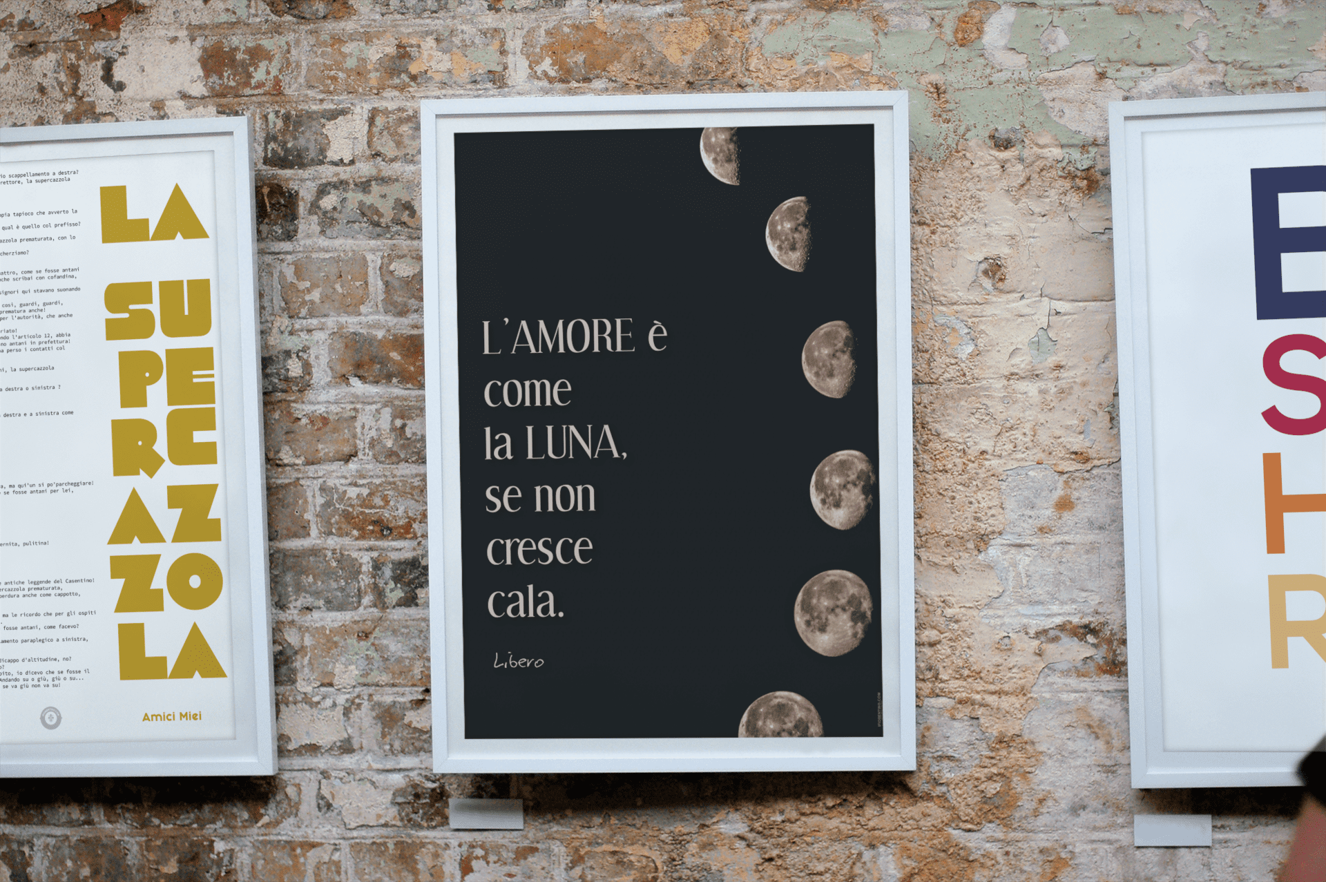 L'AMORE È COME LA LUNA - poster fiorentini - poster firenze - regalo fiorentino - fiorentino  - foppeddittelo