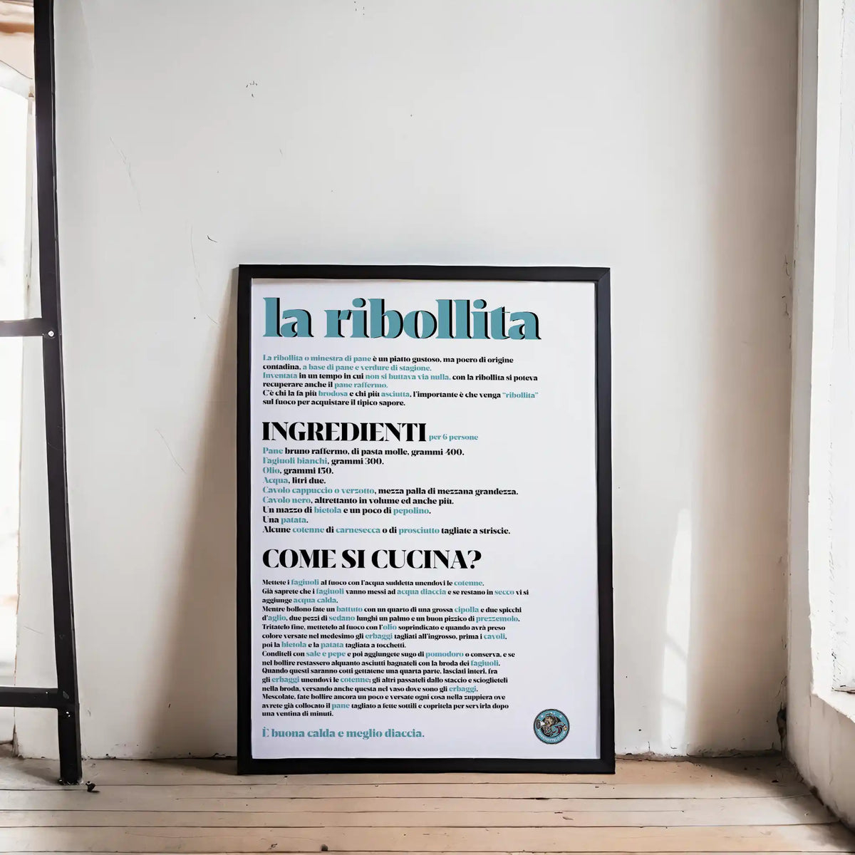 LA RIBOLLITA - poster fiorentini - poster firenze - regalo fiorentino - fiorentino  - foppeddittelo