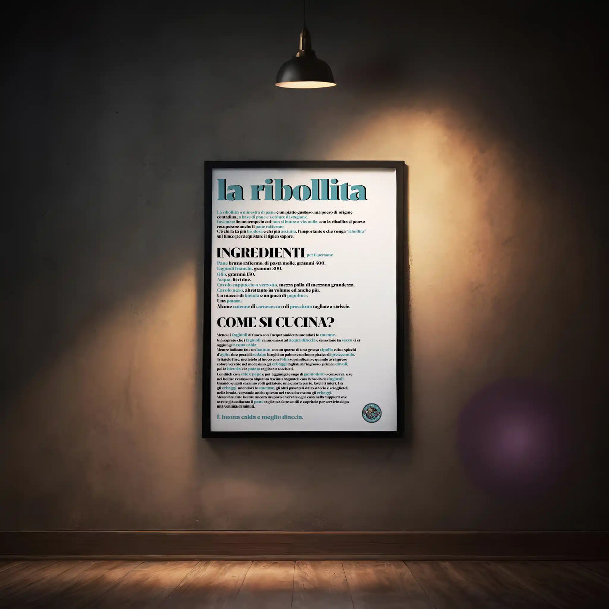 LA RIBOLLITA - poster fiorentini - poster firenze - regalo fiorentino - fiorentino  - foppeddittelo