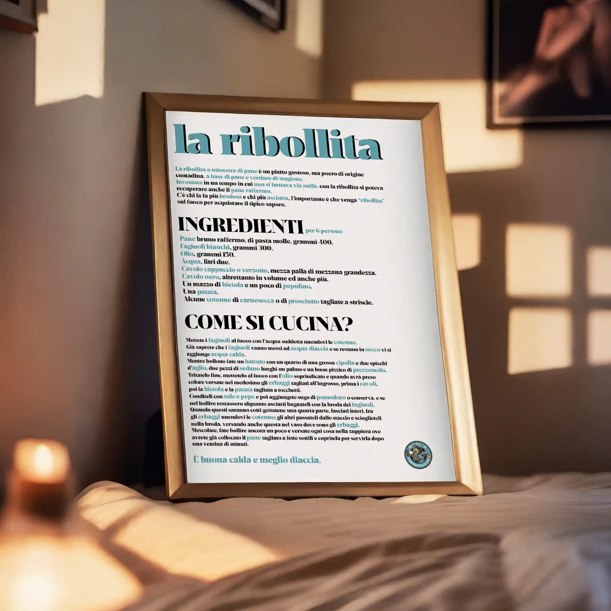 LA RIBOLLITA - poster fiorentini - poster firenze - regalo fiorentino - fiorentino  - foppeddittelo