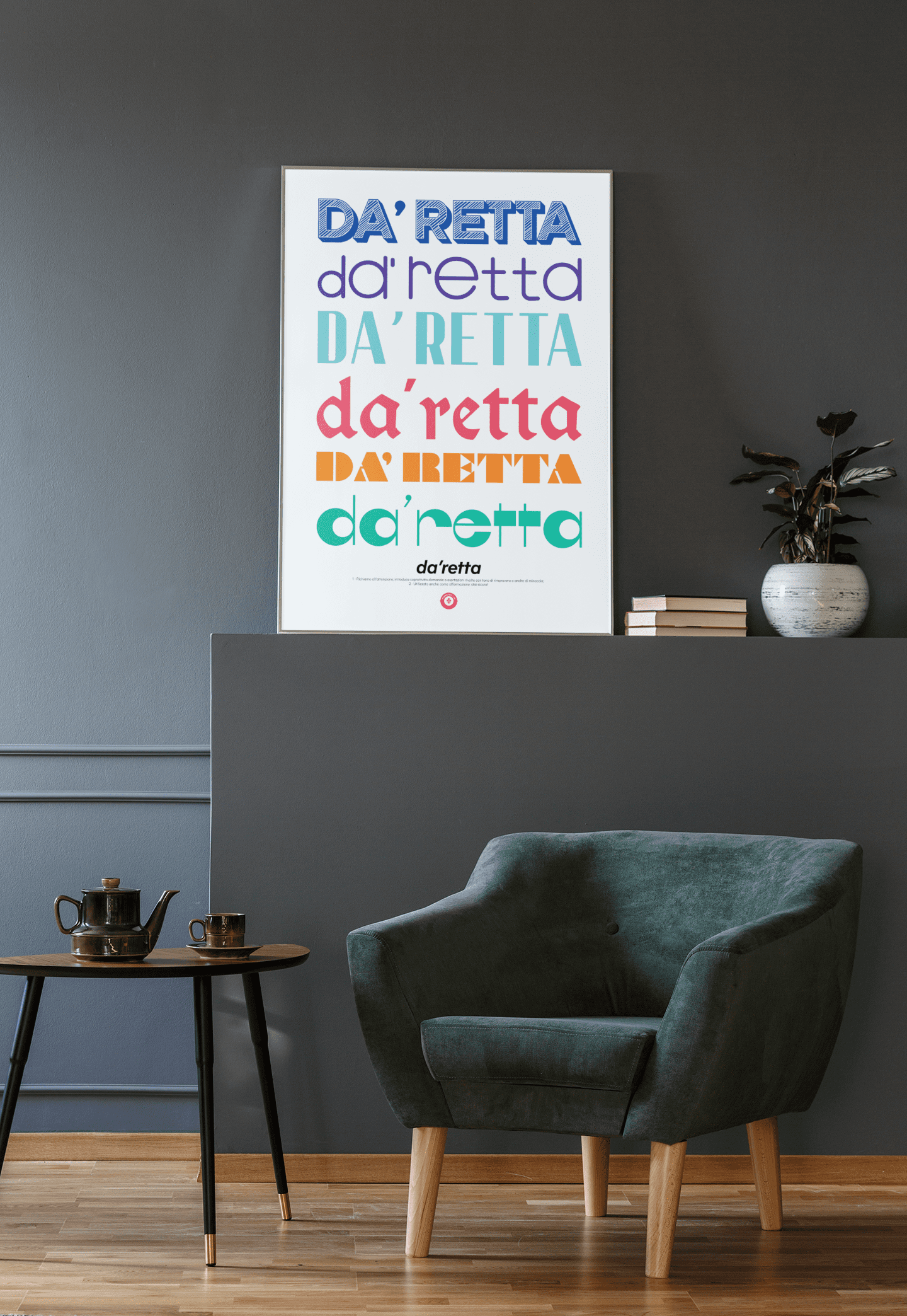 DA'RETTA! - poster fiorentini - poster firenze - regalo fiorentino - fiorentino  - foppeddittelo