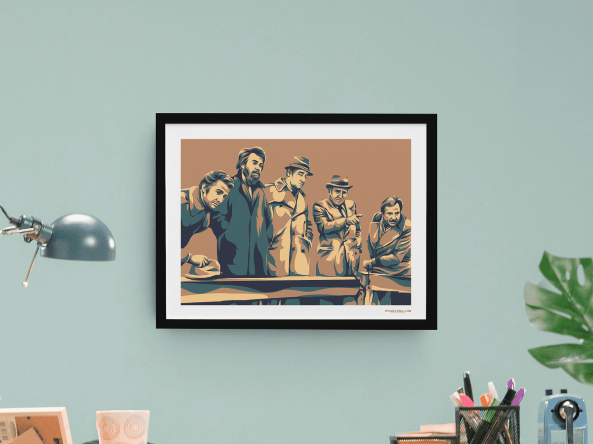 AMICI MIEI ai'piazzale Michelangelo (scene tratte dal film) - poster fiorentini - poster firenze - regalo fiorentino - fiorentino  - foppeddittelo