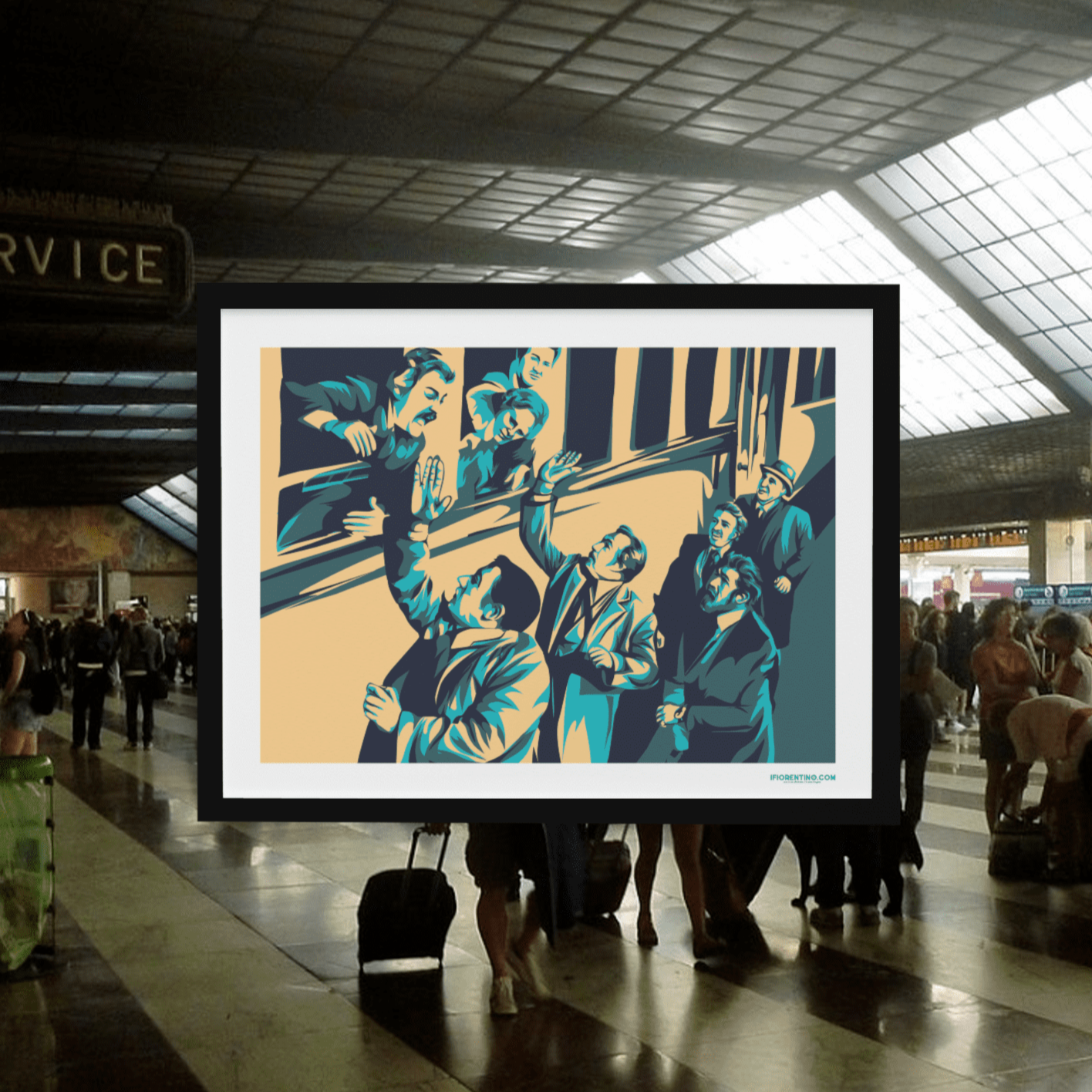 AMICI MIEI alla stazione (scene tratte dal film) - poster fiorentini - poster firenze - regalo fiorentino - fiorentino  - foppeddittelo