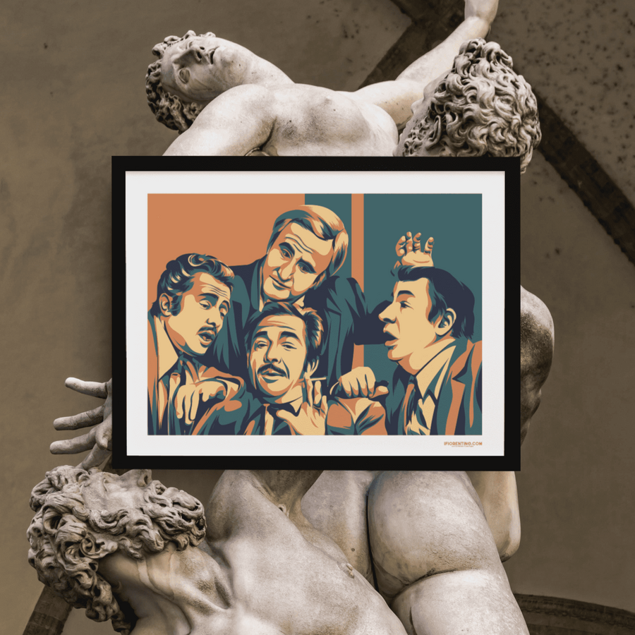 AMICI MIEI a tavola (scene tratte dal film) - poster fiorentini - poster firenze - regalo fiorentino - fiorentino  - foppeddittelo