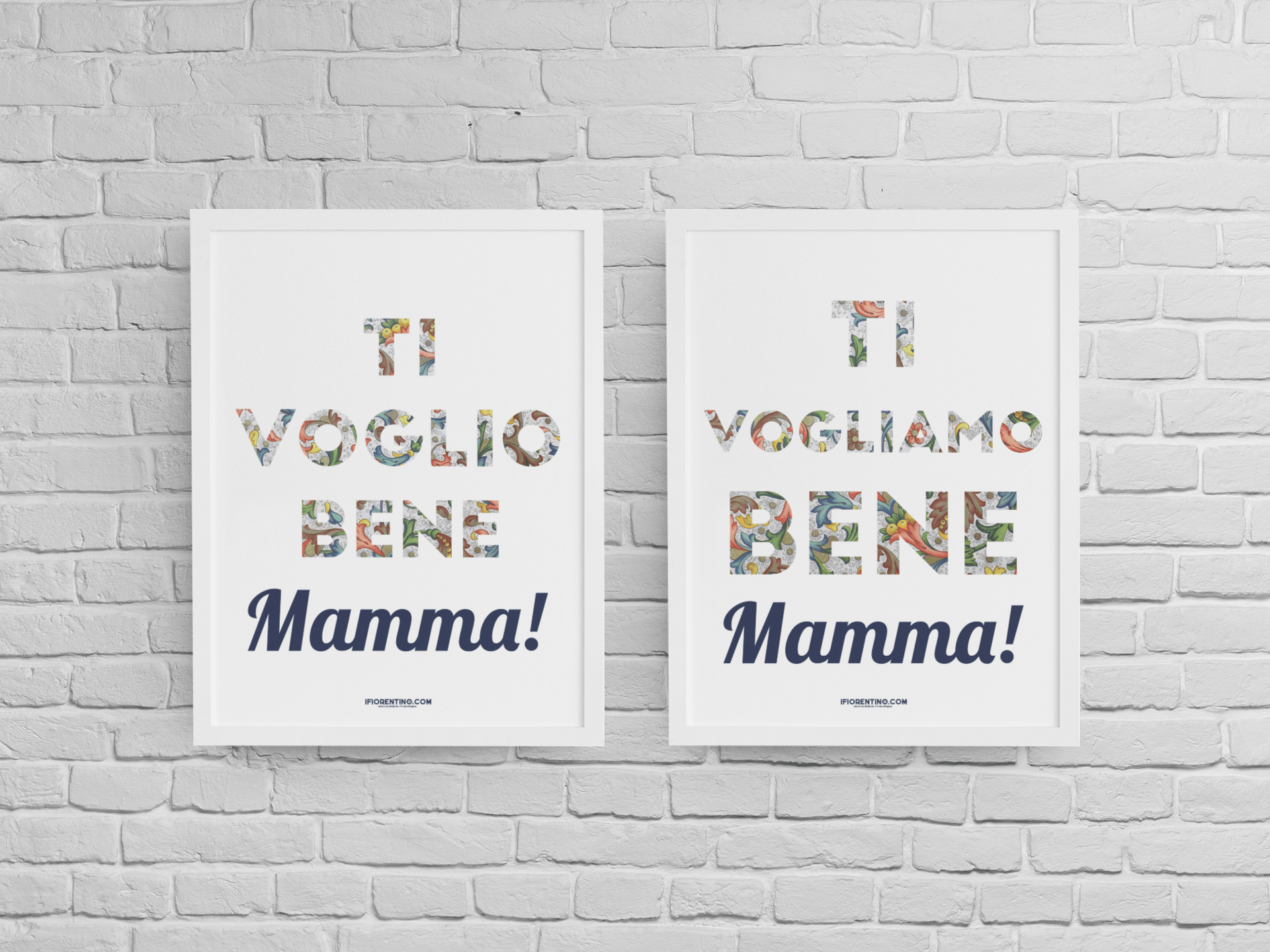 TI VOGLIO / VOGLIAMO BENE MAMMA! con CARTA FIORENTINA - poster fiorentini - poster firenze - regalo fiorentino - fiorentino  - foppeddittelo