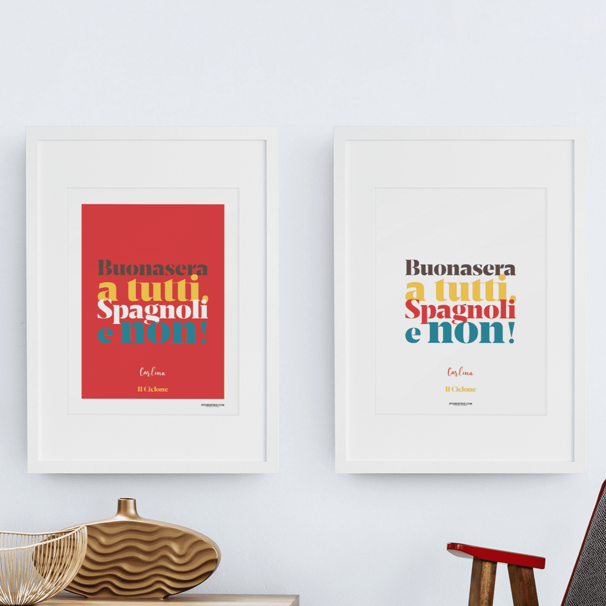 BUONASERA A TUTTI, SPAGNOLI E NON! - poster fiorentini - poster firenze - regalo fiorentino - fiorentino  - foppeddittelo